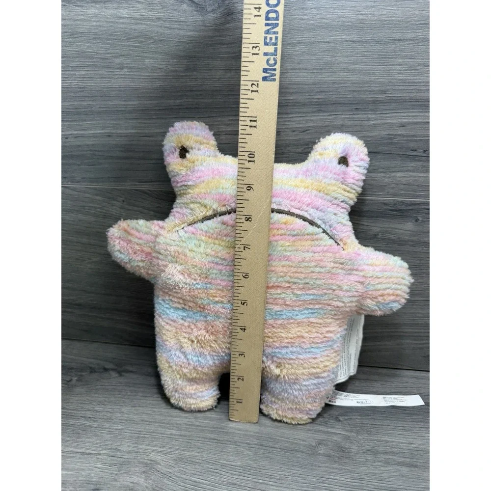 Urban Outfitters Grumpy Frog Cushion Pillow Plush Multi Colored Striped 11